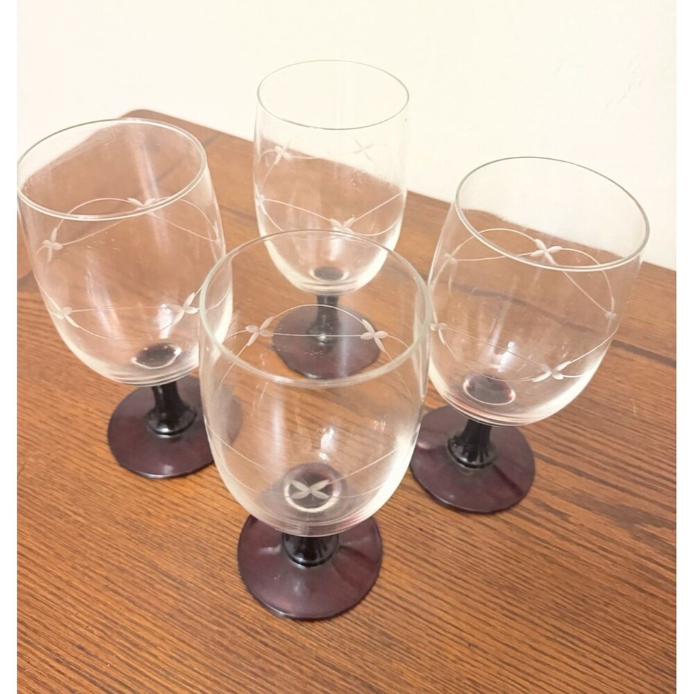 Princess House Contemporary Elegance Red Iced Tea Glass 7" Tall 2.9" D Set of 4